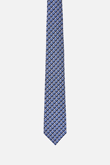 Синий галстук с принтом