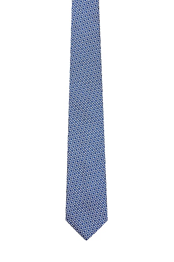 Белый галстук с синим узором