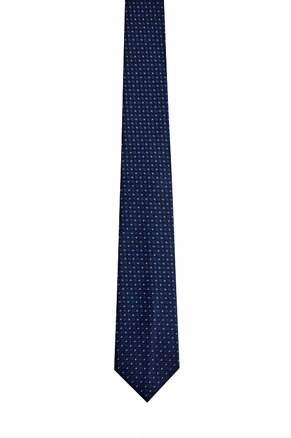 Темно-синий галстук в мелкую точку