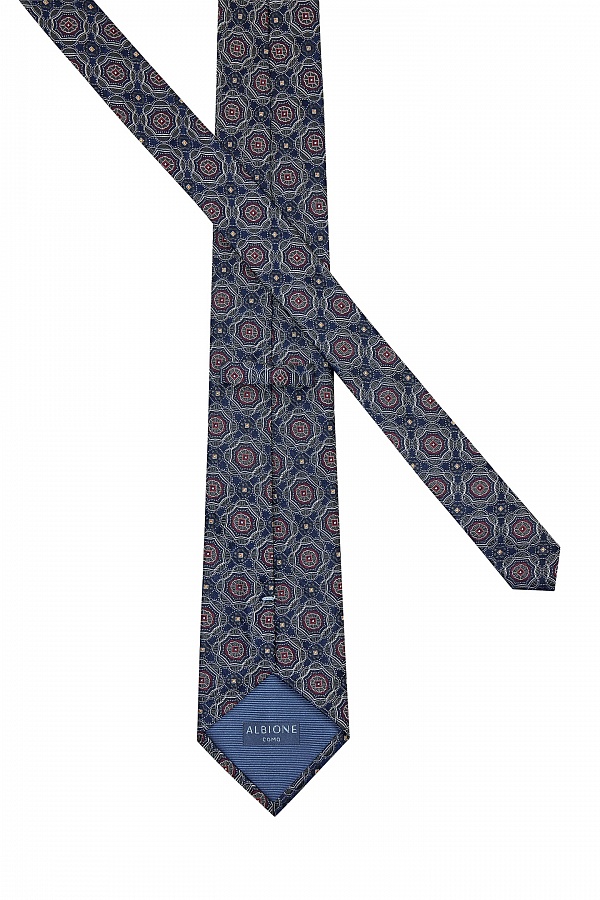 Сине-бордовый галстук с паттерном цветы