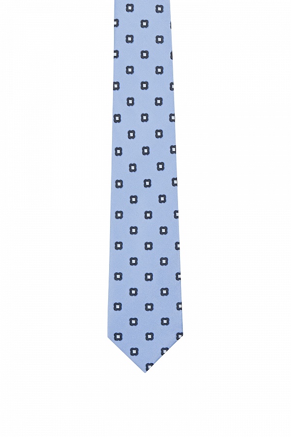 Светло-голубой галстук с мелким принтом