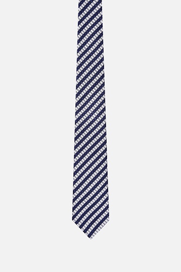 Черный галстук в серую полоску