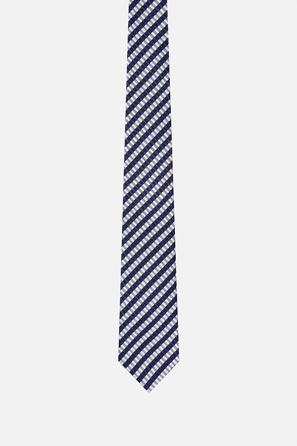 Черный галстук в серую полоску