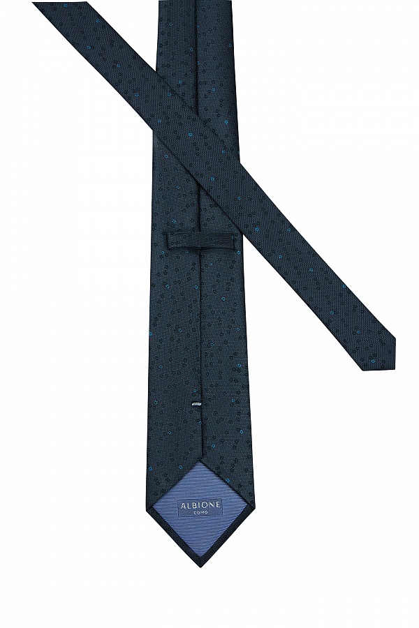 Темно-синий галстук с узором цветы