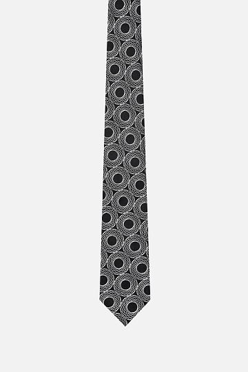 Черный галстук в белый узор