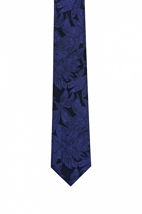 Черный галстук в синий узор