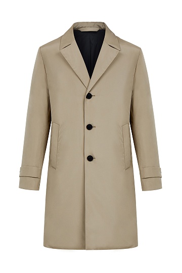 Утепленная куртка-пальто песочного цвета