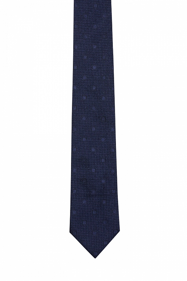 Темно-синий галстук с текстурным узором