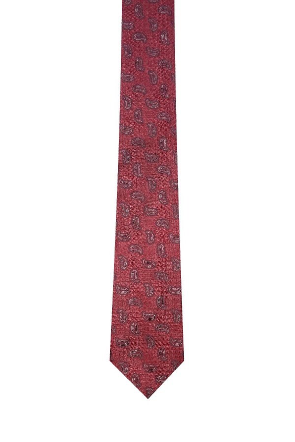 Красный галстук с узором огурцы