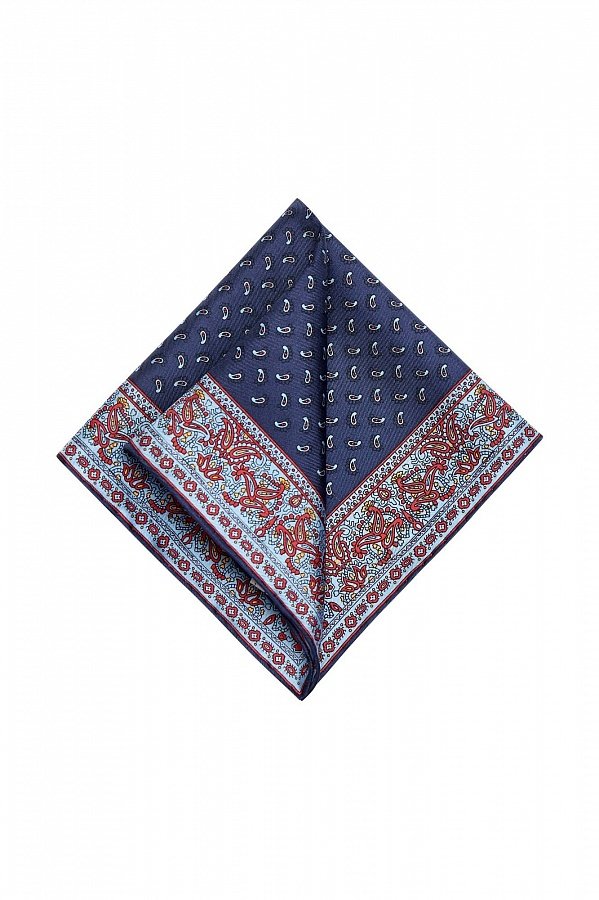 Сине-голубой платок с принтом огурцы