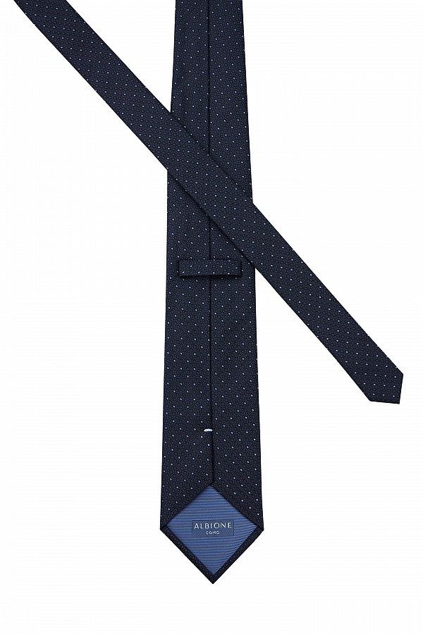 Темно-синий галстук в мелкий принт