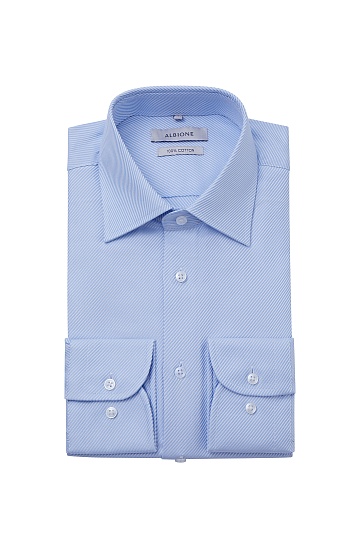 Бело-голубая сорочка с текстурой диагональ