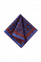 Синий платок с красным узором