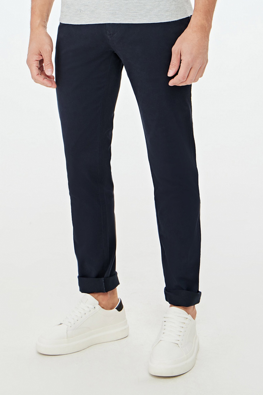 Темно-синие брюки чинос 55BA купить по цене 10 990 р. в интернет-магазинеAlbione в Москве и РФ