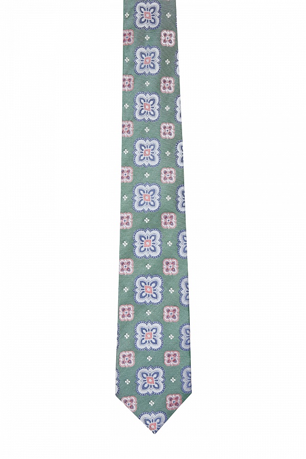Мятный галстук с узором