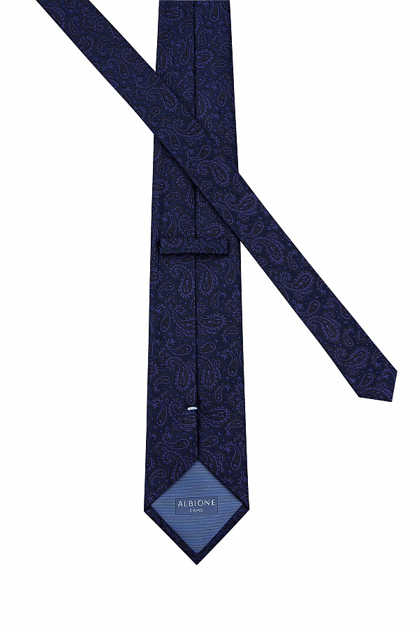 Темно-синий галстук с узором огурцы