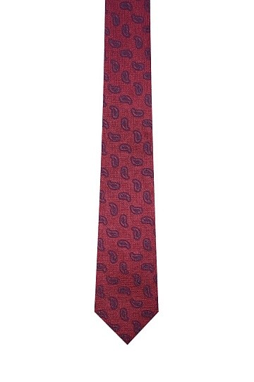 Бордовый галстук с узором огурцы