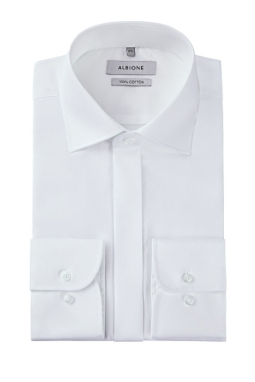 Белая сорочка из текстурной ткани