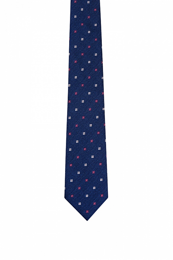 Темно-синий галстук со стильным принтом