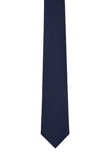 Черный текстурный галстук в синий принт