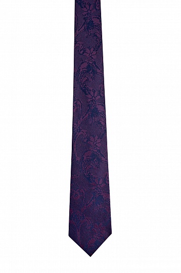 Фиолетовый галстук с цветочным рисунком