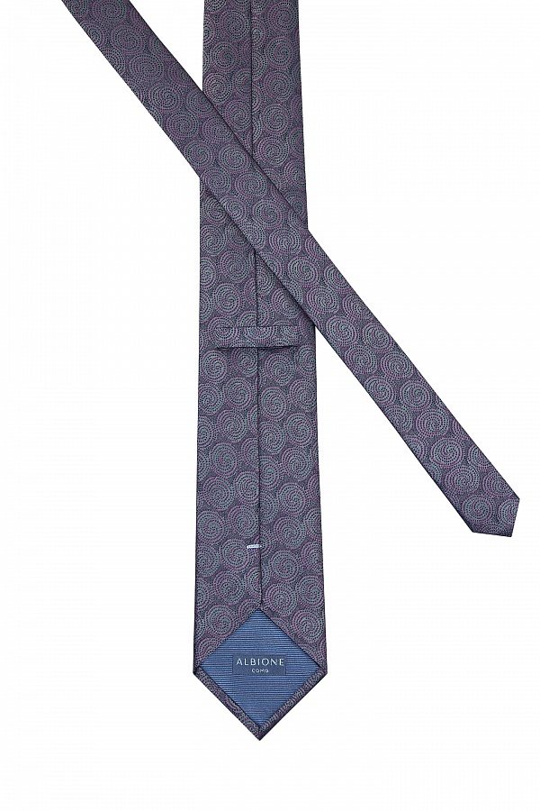 Серо-голубой галстук с узором вихри