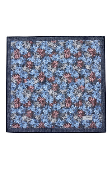 Темно-синий платок с цветочным принтом